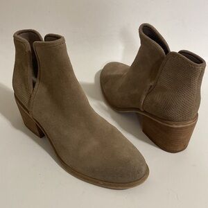 Hinge ankle leather suede boots women 6.5 Casual Festival Rodeo Casual Y2k Tan